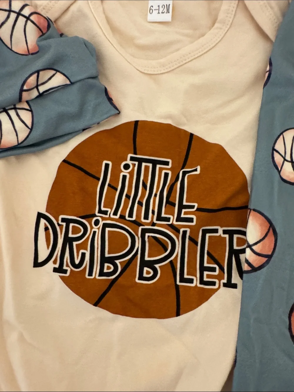 Little Dribbler Baby Bodysuit Basketball Pants Set